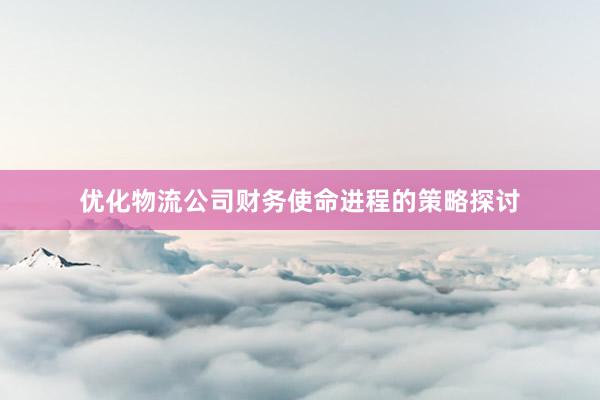优化物流公司财务使命进程的策略探讨