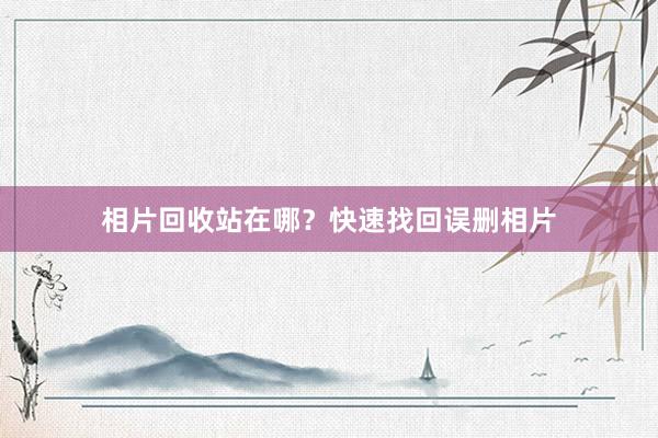 相片回收站在哪？快速找回误删相片